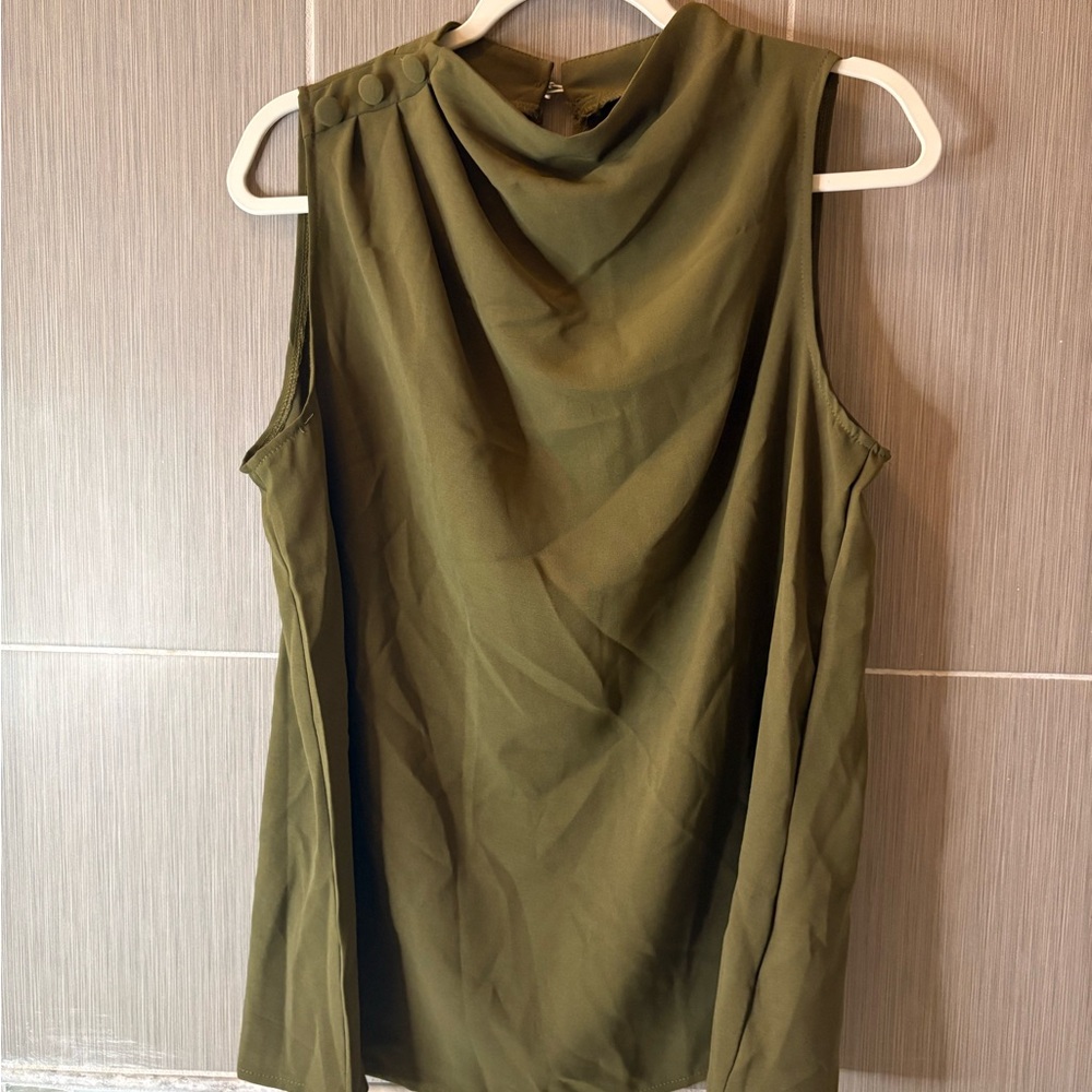 Olive Green Sleeveless Top